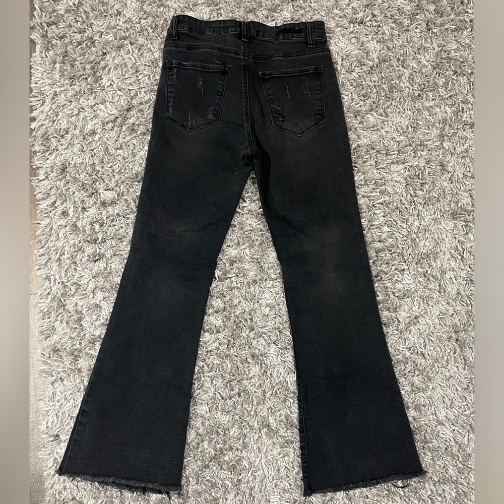 Women's Black Ankle Flare Jeans - Picture 3 of 4